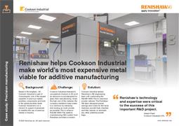 Renishaw helps Cookson Industrial make world's most expensive metal viable for additive manufacturing